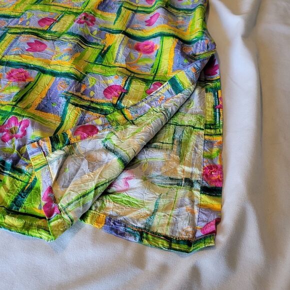 VINTAGE HAWAII NEON BRIGHT FLORAL SLIT HAWAIIAN PINK YELLOW MAXI DRESS XS SMALL - Picture 3 of 16